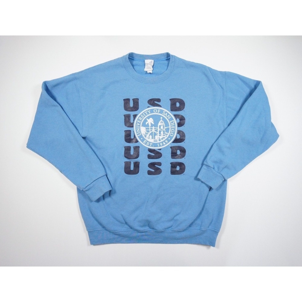 University of San Diego Sweatshirt Mens Large Blue Crewneck USD College Sweater